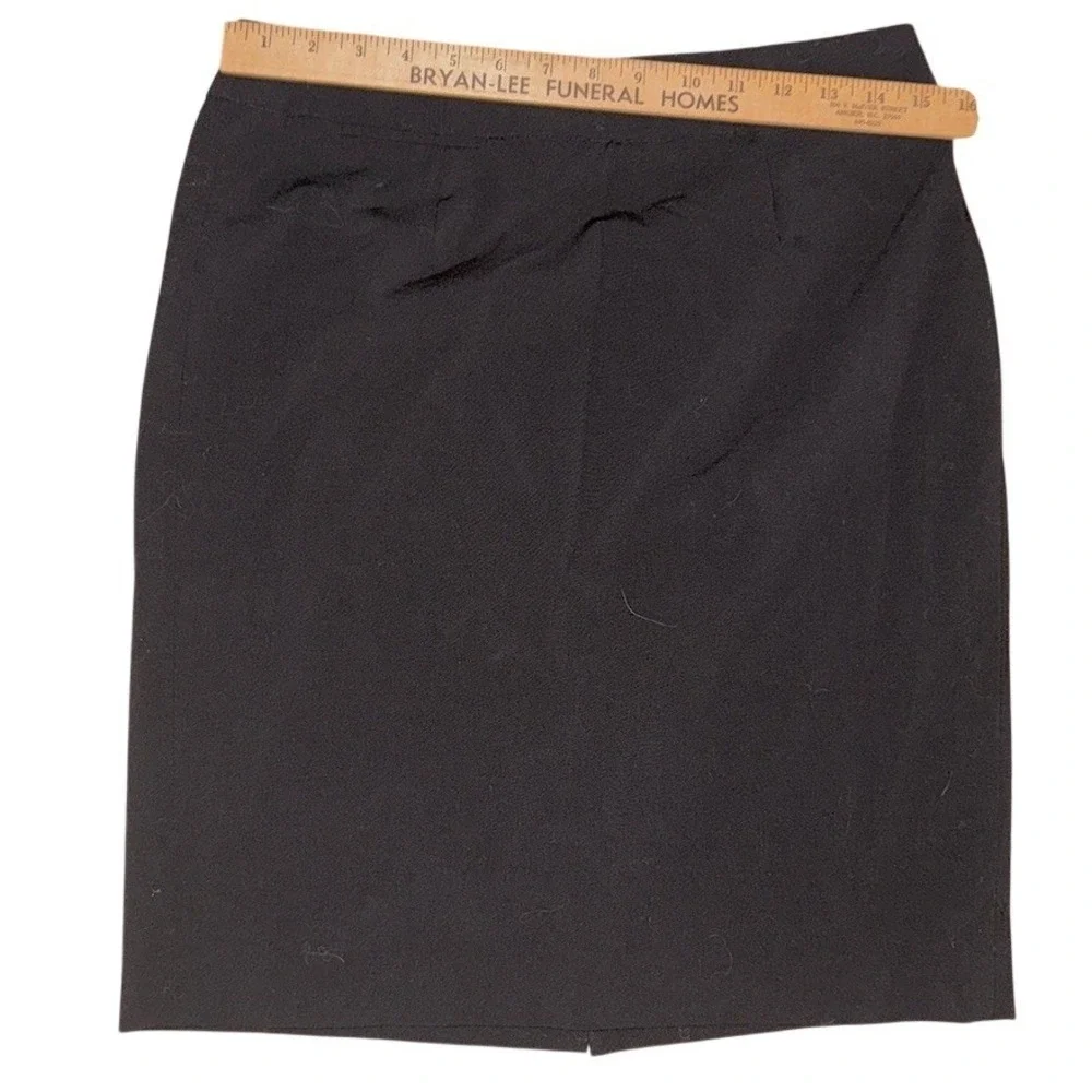 Calvin Klein Skirt 8P Black Knee Pencil Lined Stretch capsule office siren slit